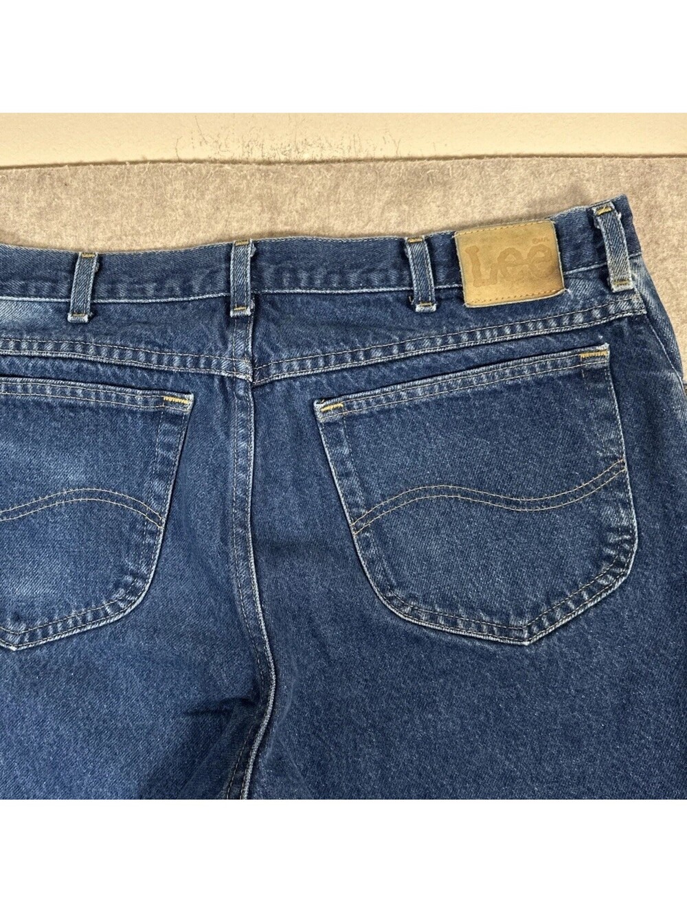 Vintage Lee Riders Denim Blue Jeans Size 36x28 Made In USA Leather Tag